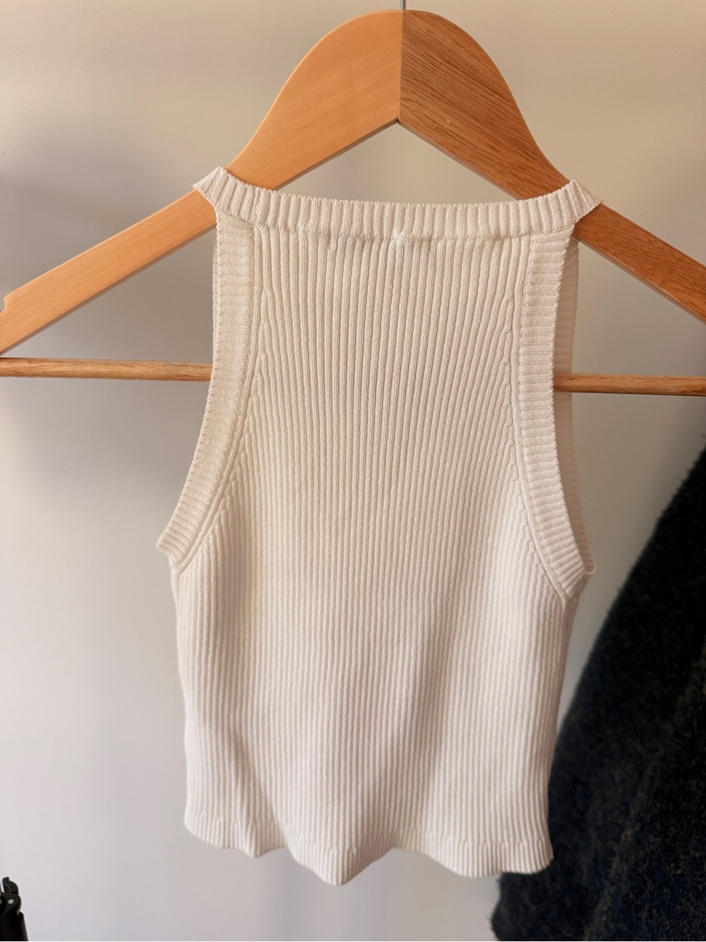 Cream Ribbed Tank Top - Picture 2 of 3